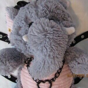 ELEPHANT PLUSH STUFFIE BACKPACK PURSE HAND SEWN PUNK GOTH ZIPPER BACK